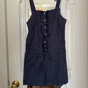 Delias xs navy and white polka dot romper